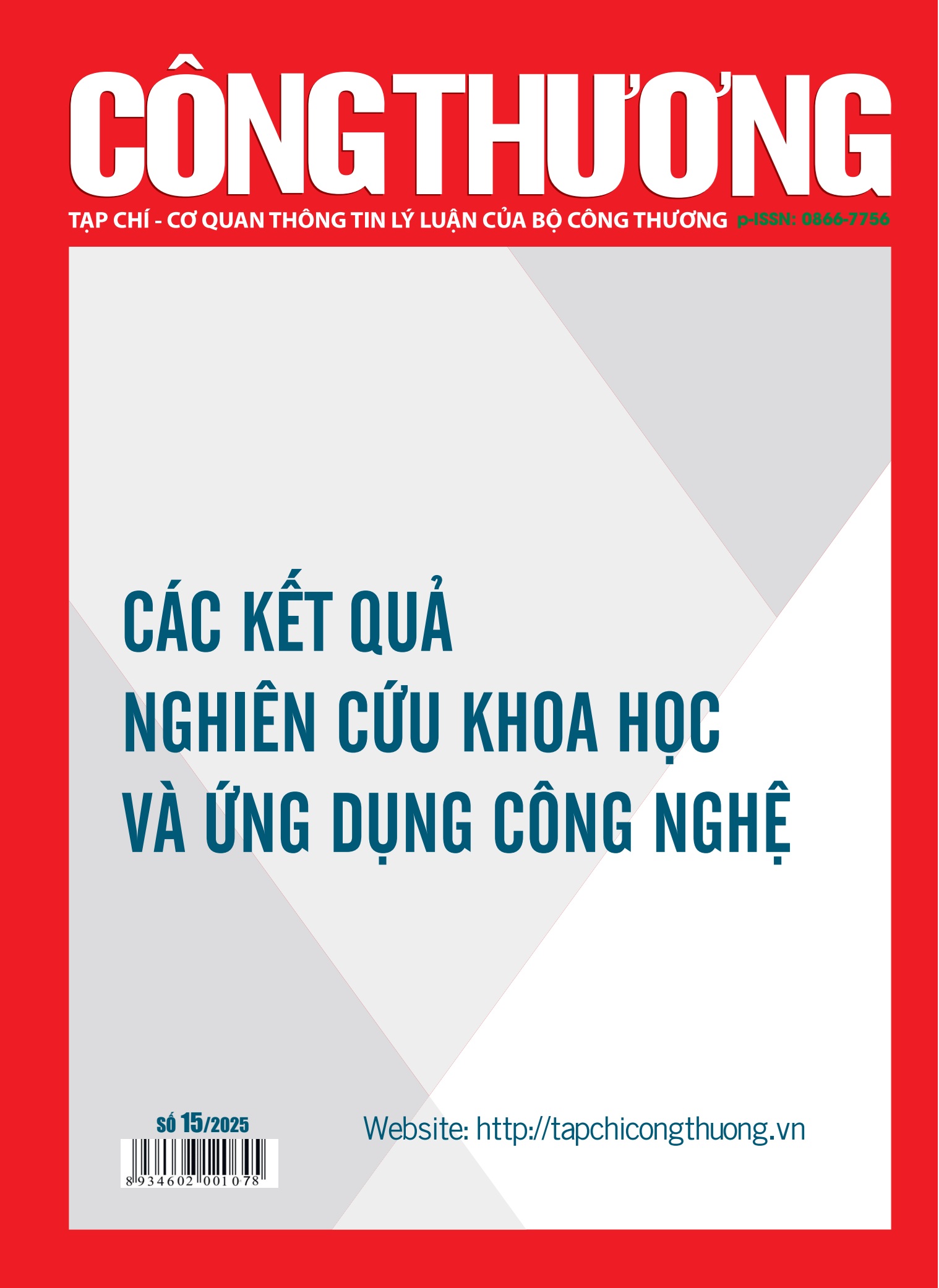 							Xem Số 15 (2025): Tạp chí Công Thương - Các kết quả nghiên cứu khoa học và ứng dụng công nghệ số 15 tháng 5 năm 2025
						