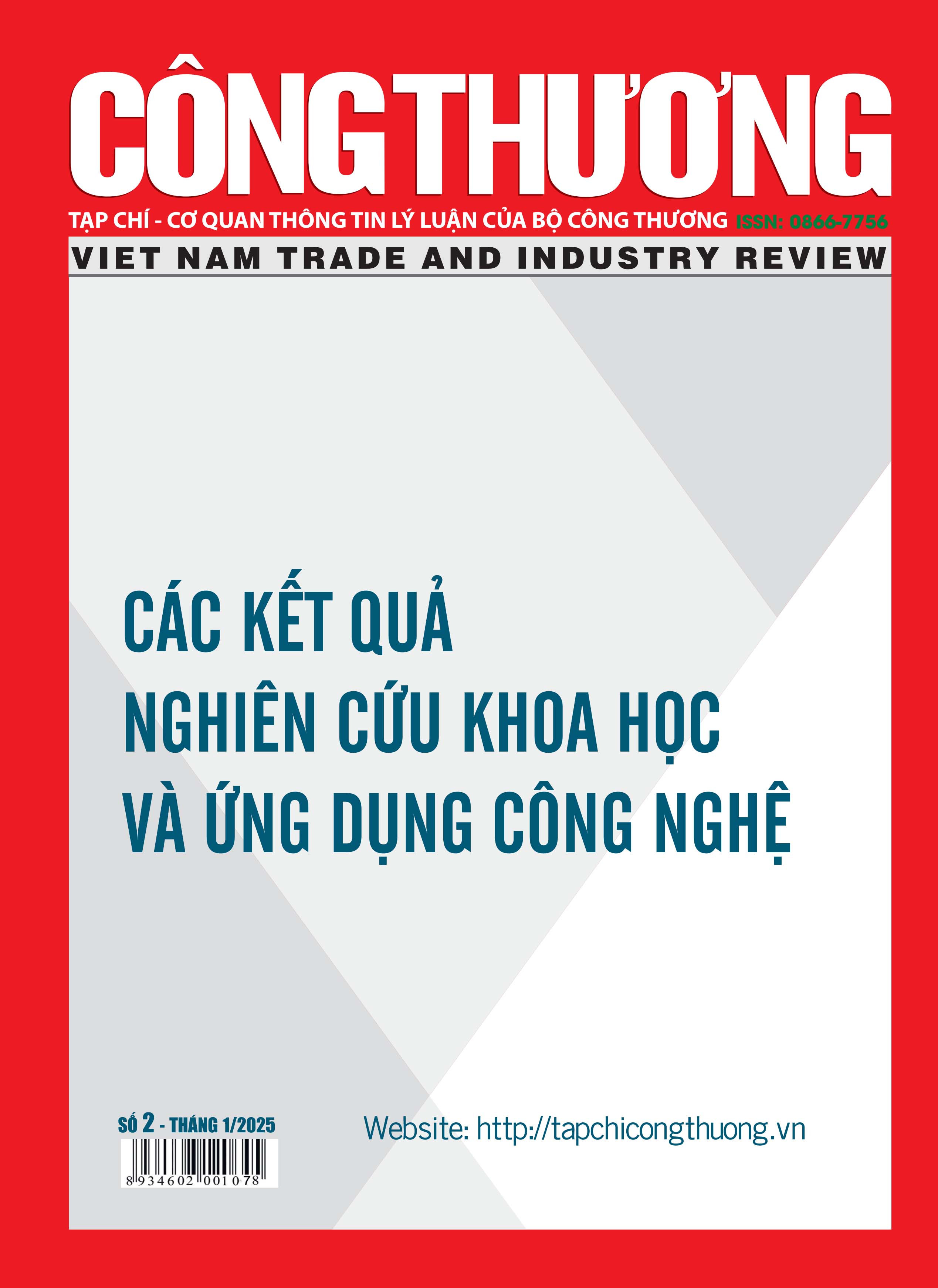 							Xem Số 2 (2025): Tạp chí Công Thương - Các kết quả nghiên cứu khoa học và ứng dụng công nghệ số 2 tháng 1 năm 2025
						